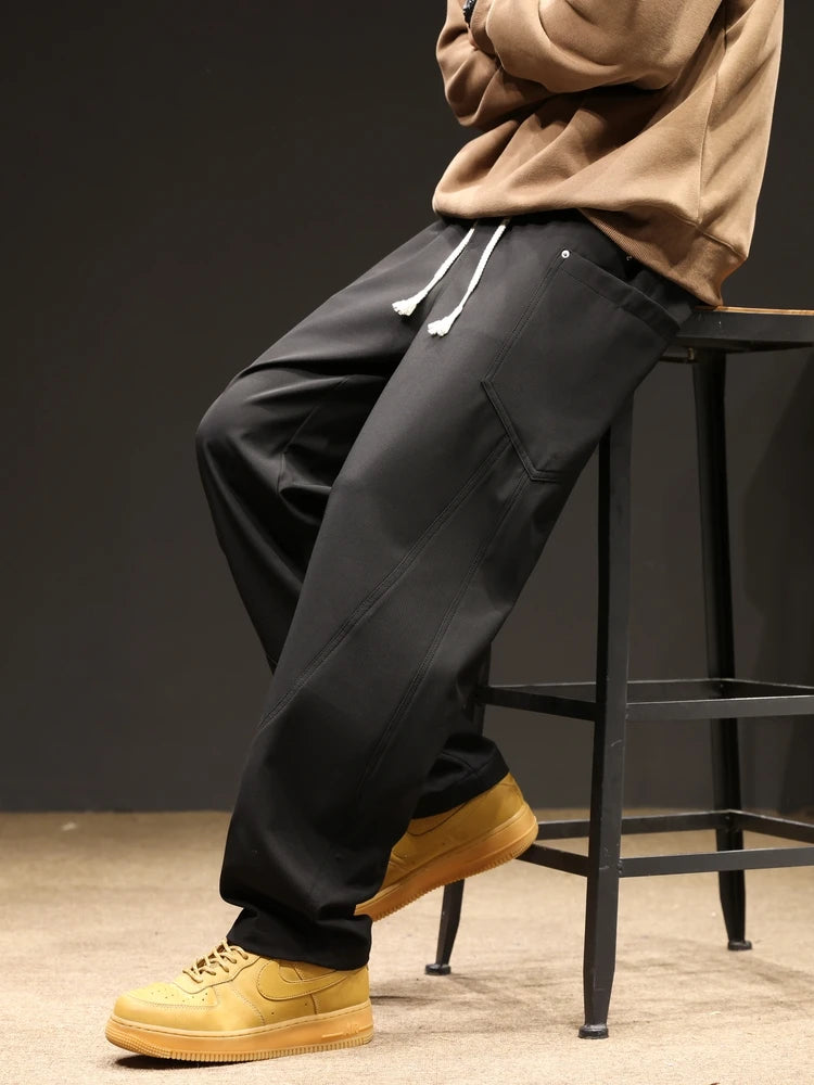 2024 New Spring Autumn Men's Sweatpants Multi-Pockets