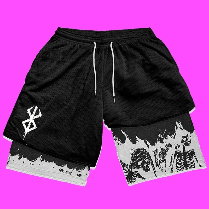 Y2K Summer Men Streetwear Anime High Waist Oversize