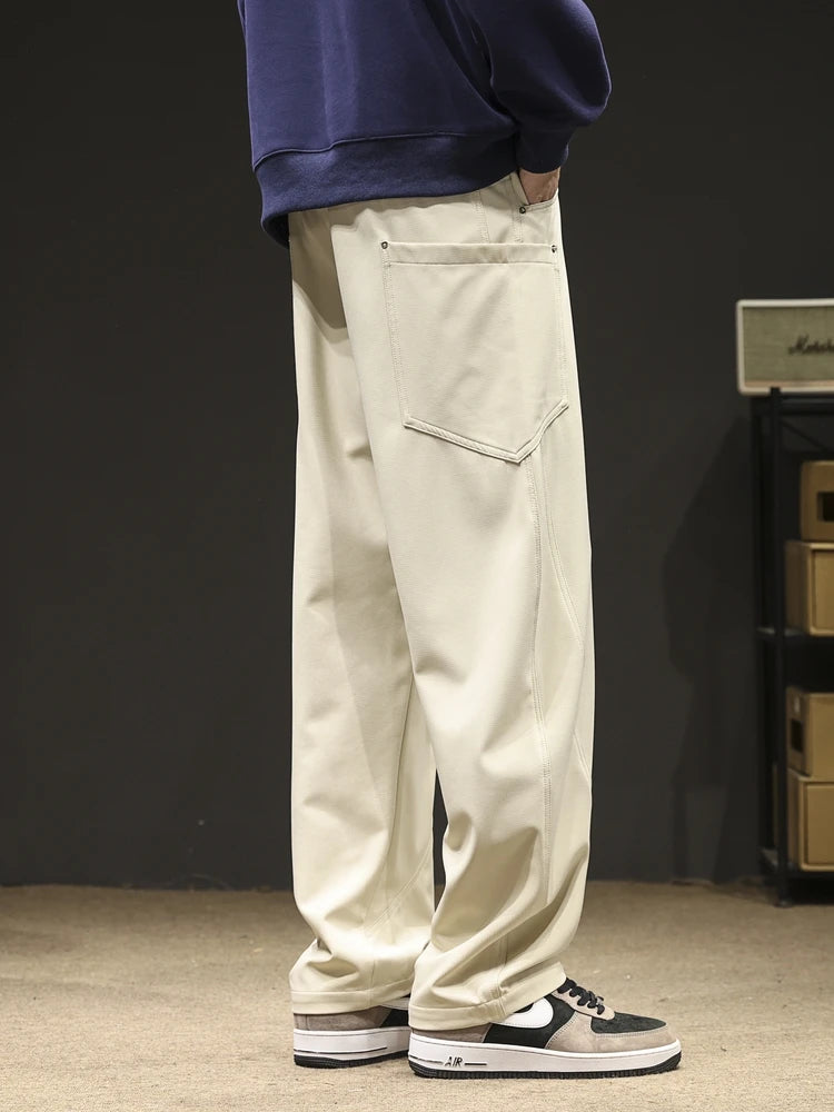 2024 New Spring Autumn Men's Sweatpants Multi-Pockets